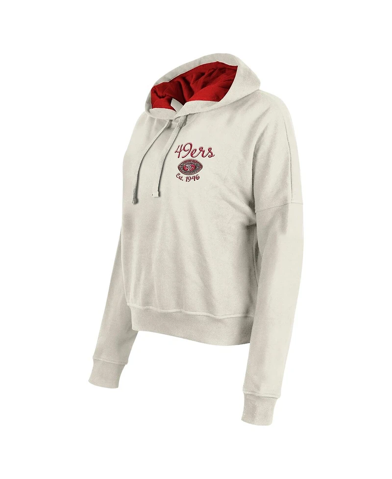 New Era Women's Cream San Francisco 49ers 3rd Down Historic Pullover Hoodie
