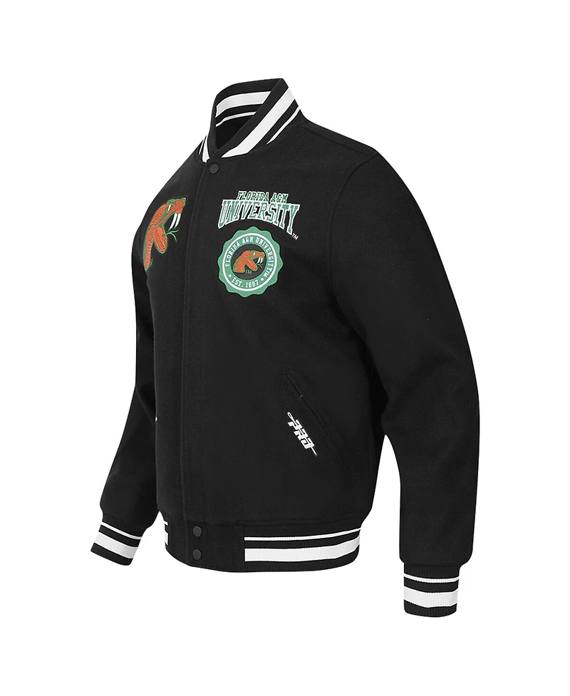 Pro Standard Men's Black Florida A & M Rattlers Crest Wool Full-Zip Jacket