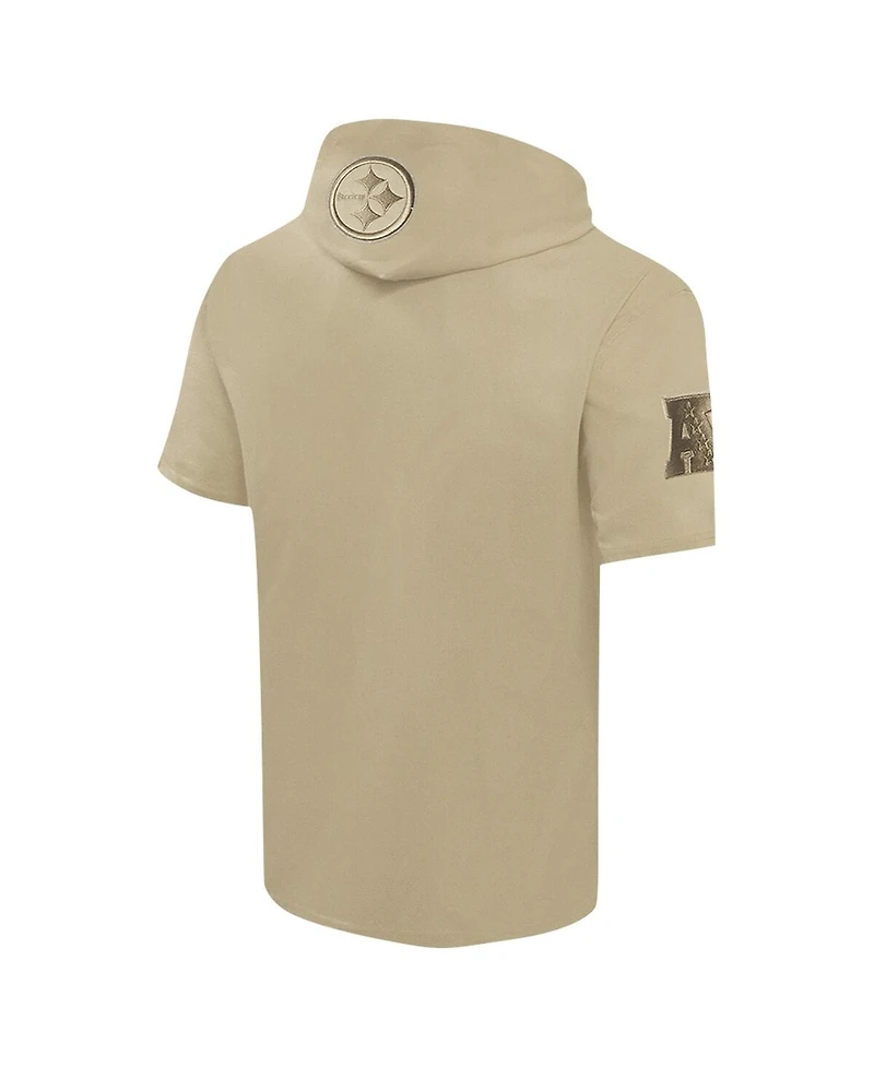 Pro Standard Men's Tan Pittsburgh Steelers Neutrals Capsule Short Sleeve Pullover Hoodie