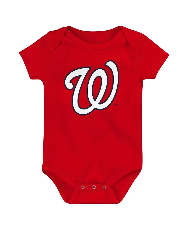Outerstuff Baby Boys and Girls 3-Pack Washington Nationals Fan Pennant Bodysuit Set