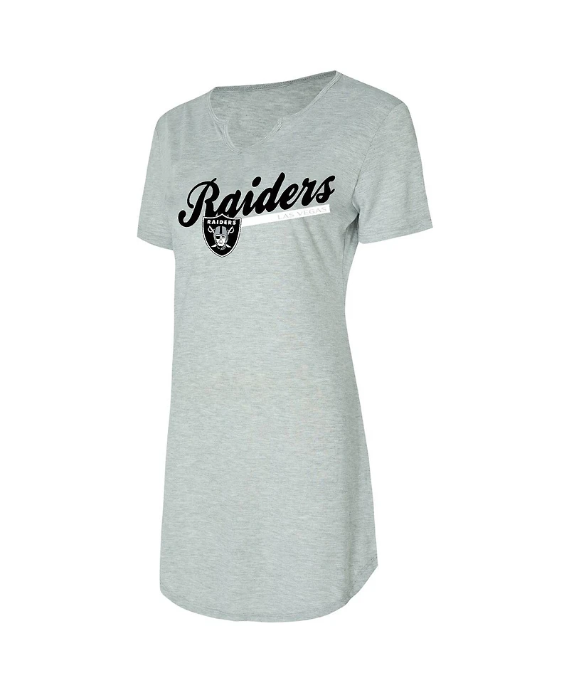 Concepts Sport Women's Gray Las Vegas Raiders Petition Knit Nightshirt