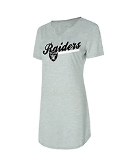 Concepts Sport Women's Gray Las Vegas Raiders Petition Knit Nightshirt