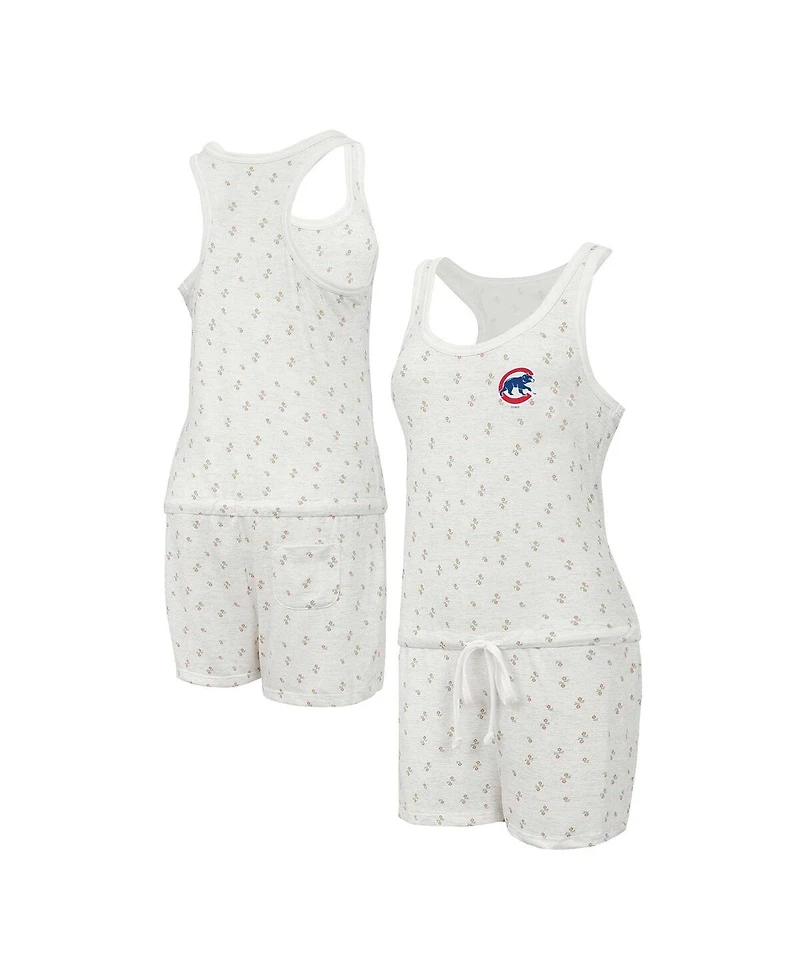 Concepts Sport Women's Cream Chicago Cubs Gardner Hacci Knit Romper