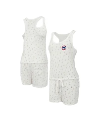 Concepts Sport Women's Cream Chicago Cubs Gardner Hacci Knit Romper