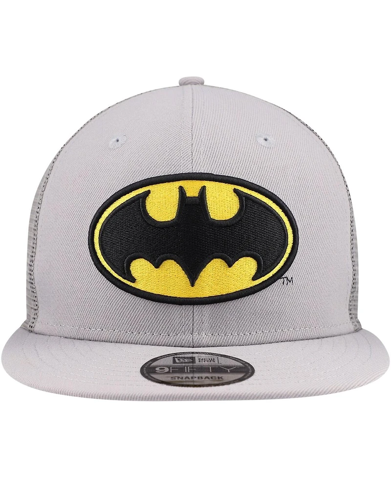 New Era Men's Gray Batman 9FIFTY Snapback Trucker Hat