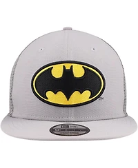 New Era Men's Gray Batman 9FIFTY Snapback Trucker Hat