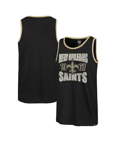 '47 Brand Men's Black New Orleans Saints Upload Franklin Tank Top