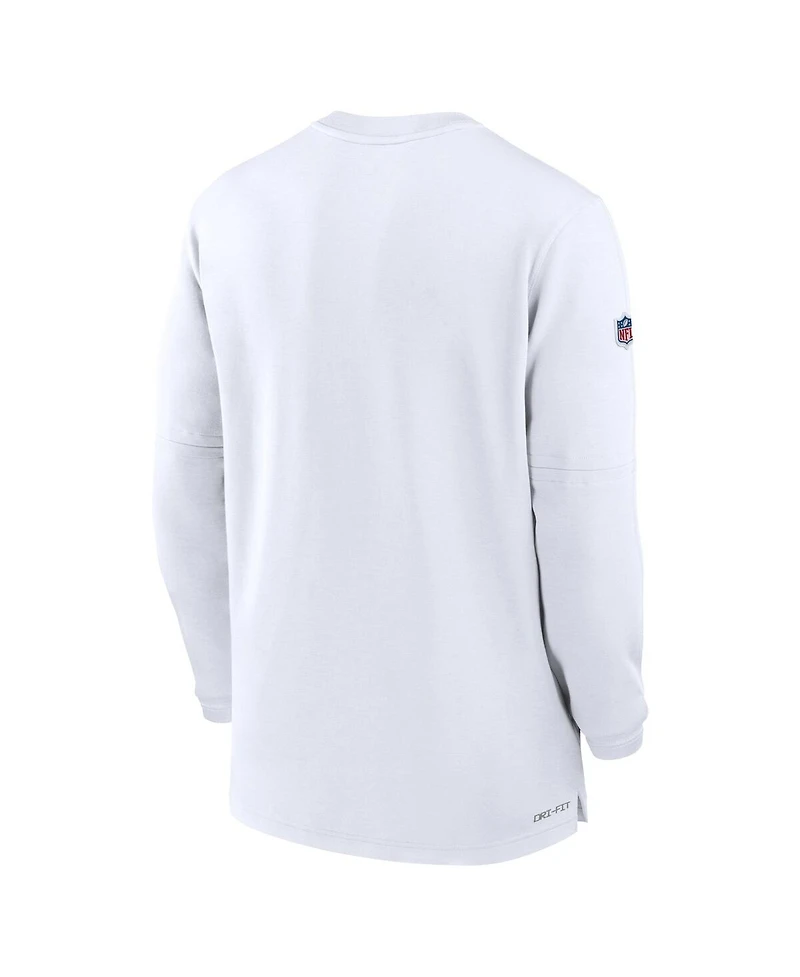 Nike Men's White Seattle Seahawks 2023 Sideline Performance Long Sleeve Tri-Blend Quarter-Zip Top