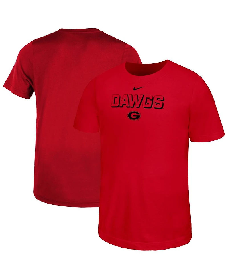Nike Big Boys and Girls Red Georgia Bulldogs Legend Performance T-Shirt