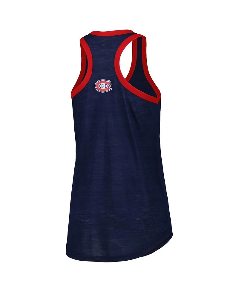 G-iii 4Her by Carl Banks Women's Navy Montreal Canadiens First Base Racerback Scoop Neck Tank Top