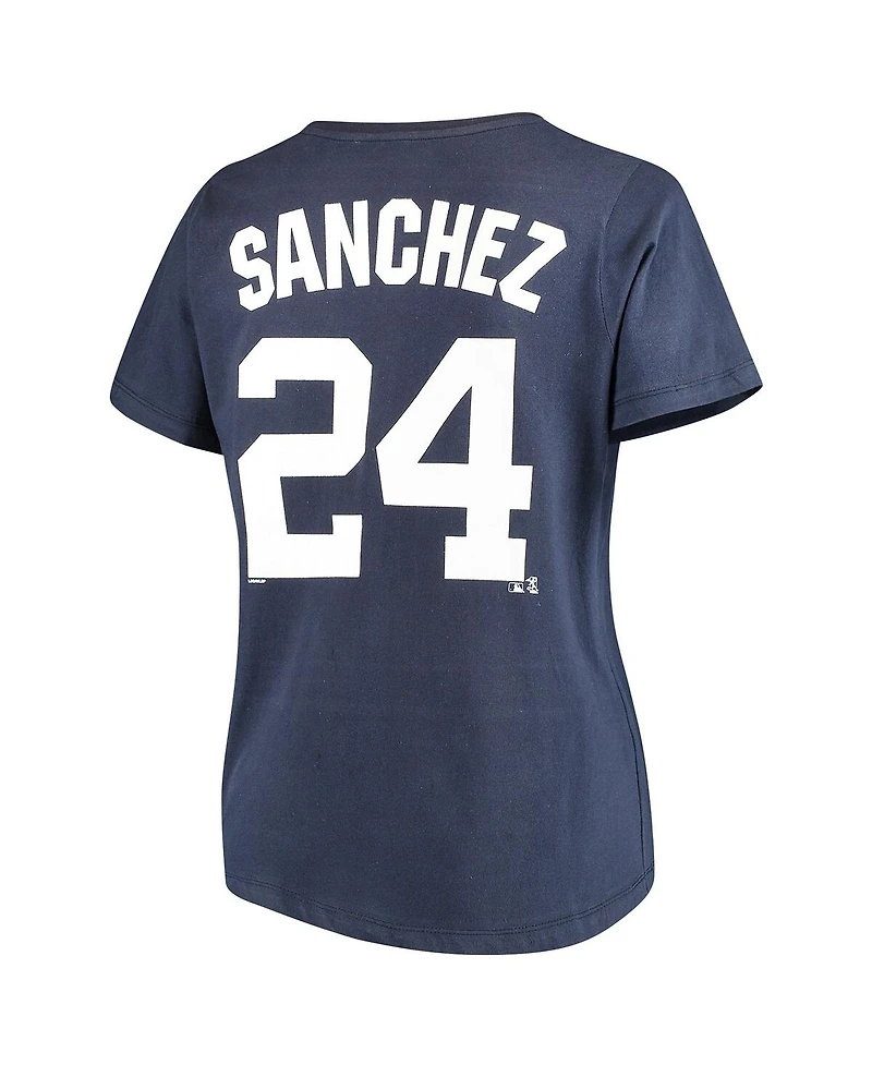 Majestic Women's Gary Sanchez Navy New York Yankees Name Number T-Shirt