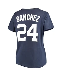 Majestic Women's Gary Sanchez Navy New York Yankees Name Number T-Shirt