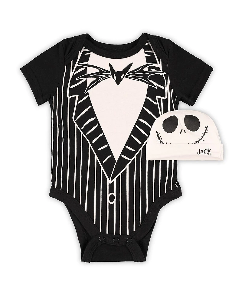 Children's Apparel Network Newborn 2-Piece Black The Nightmare Before Christmas Jack Skellington Bodysuit and Hat Set