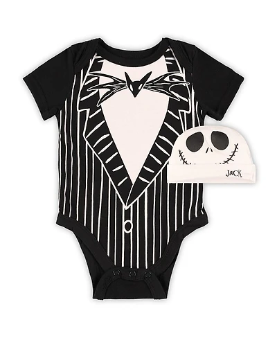 Children's Apparel Network Newborn 2-Piece Black The Nightmare Before Christmas Jack Skellington Bodysuit and Hat Set
