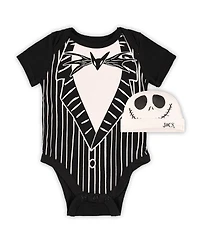Children's Apparel Network Newborn 2-Piece Black The Nightmare Before Christmas Jack Skellington Bodysuit and Hat Set
