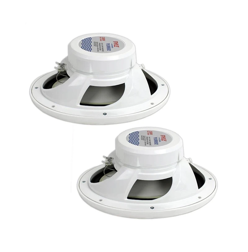 Pyle Dual 6'' x 9'' Water Resistant Marine Speakers, 2-Way Full Range Stereo Sound, 260 Watt, White
