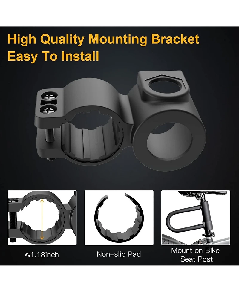 Nakto Lock Heavy Duty Bike Lock Bicycle U Lock, 16mm Shackle and 4ft/6ft Length Security Cable with Sturdy Mounting Bracket for Bicycle