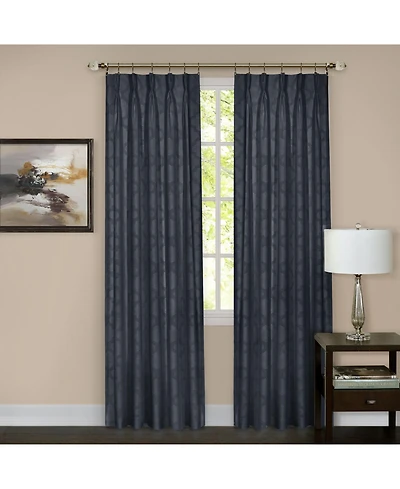 Kate Aurora 2 Pack Windsor Pinch Pleat/Rod Pocket/Back Tab Quatrefoil Window Curtain Panels