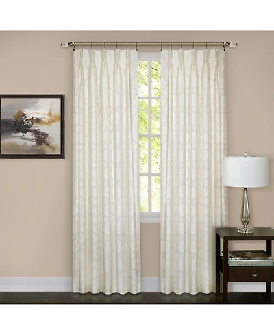 Kate Aurora 2 Pack Windsor Pinch Pleat/Rod Pocket/Back Tab Quatrefoil Window Curtain Panels
