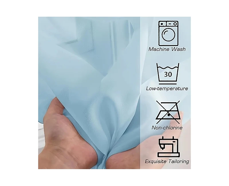 Kate Aurora Extra Long 1 Piece Baby Blue Lightweight Rod Pocket Transparent Backdrop Sheer Window Curtain - 90 in. Long