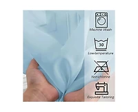 Kate Aurora Extra Long 1 Piece Baby Blue Lightweight Rod Pocket Transparent Backdrop Sheer Window Curtain - 90 in. Long