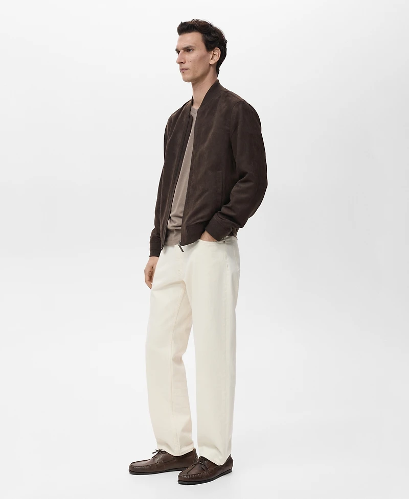 Mango Men's Suede-Effect Bomber Jacket