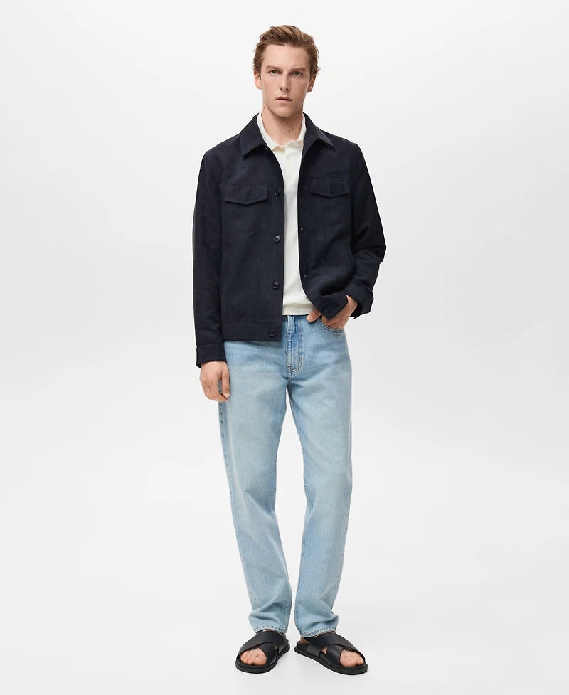 Mango Men's Suede Leather-Effect Overshirt