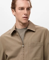 Mango Men's Pockets Lyocell Jacket