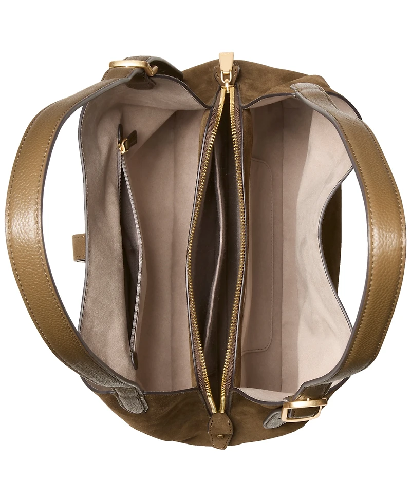 kate spade new york Deco Medium Pebbled Leather & Suede Shoulder Bag