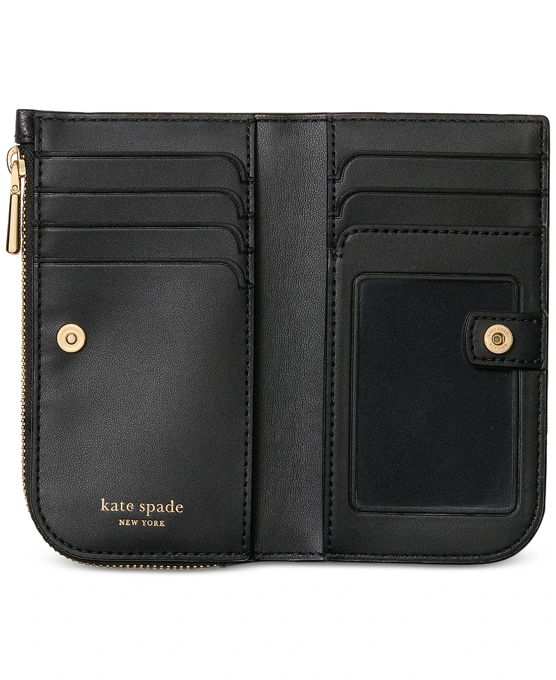 kate spade new york Devin Pebbled Leather Small Slim Bifold Wallet