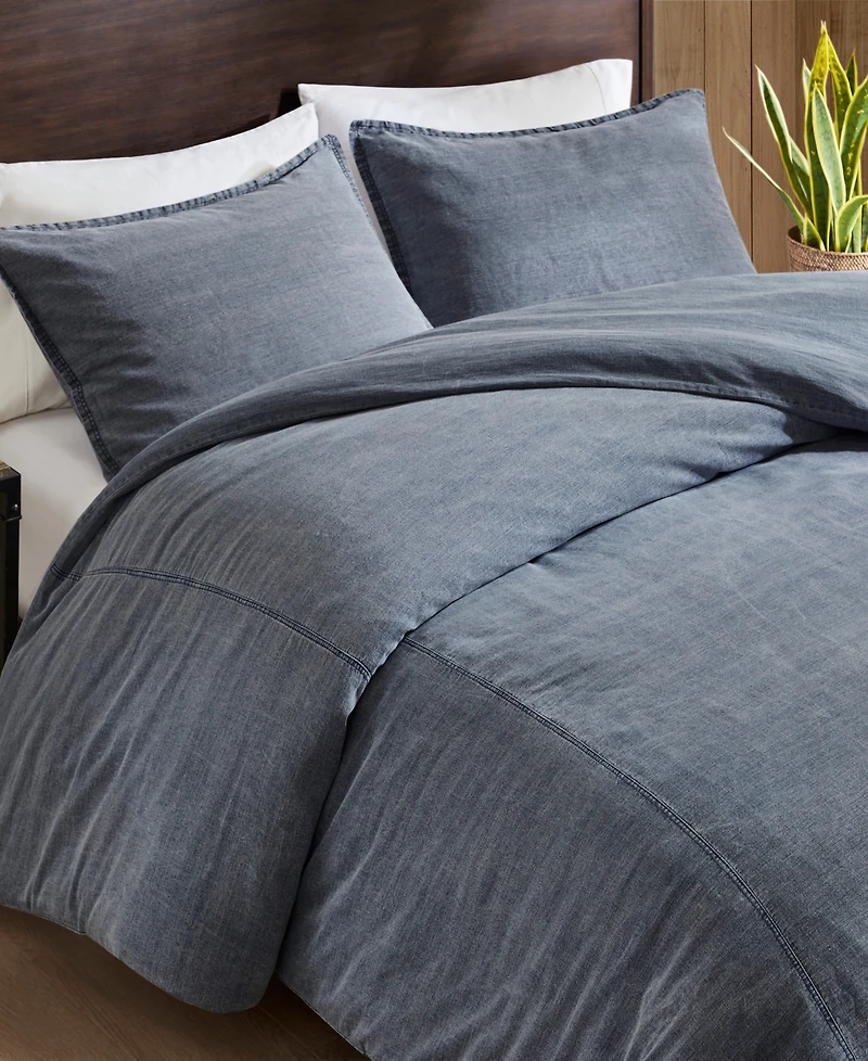 Woolrich Mckenzie Twill Washed 3-Pc. Duvet Cover Set, King/California King