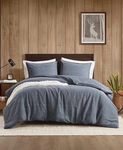 Woolrich Mckenzie Twill Washed 3-Pc. Duvet Cover Set