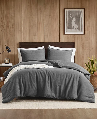 Woolrich Mckenzie Twill Washed 3-Pc. Duvet Cover Set, Full/Queen