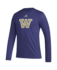 Adidas Men's Purple Washington Huskies Primary Locker Logo Pre-Game Long Sleeve T-Shirt