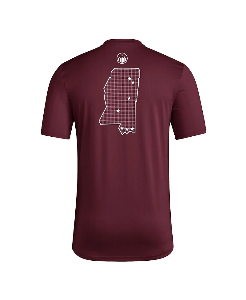 Adidas Men's Maroon Mississippi State Bulldogs Honor Support Pre-Game T-Shirt