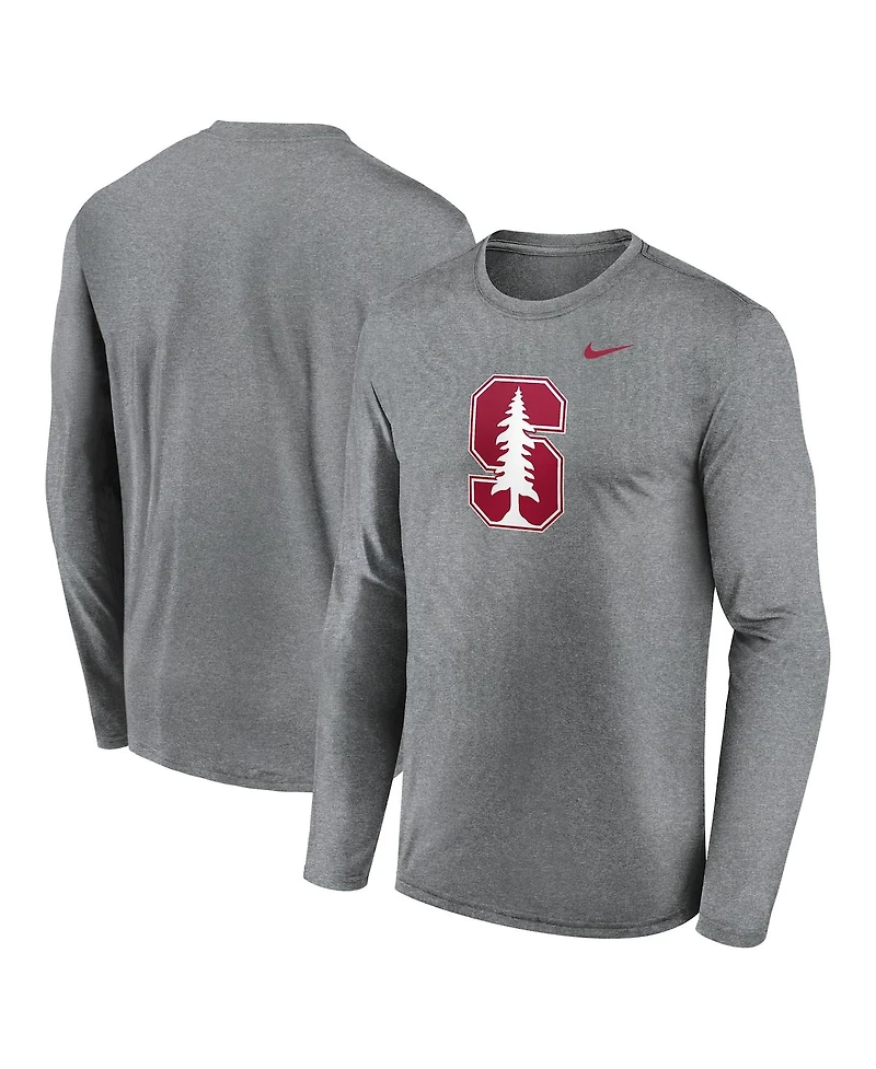 Nike Men's Heather Gray Stanford Cardinal Primetime Primary Legend Long Sleeve T-Shirt