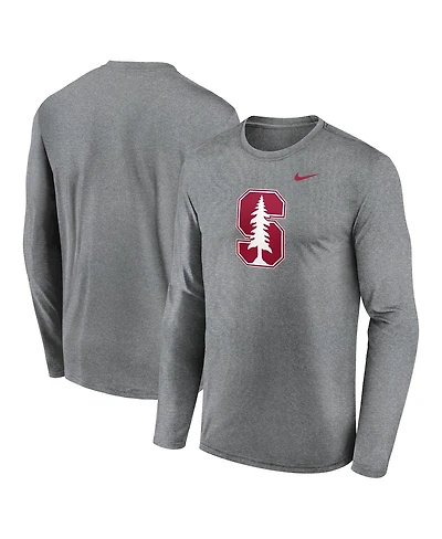 Nike Men's Heather Gray Stanford Cardinal Primetime Primary Legend Long Sleeve T-Shirt