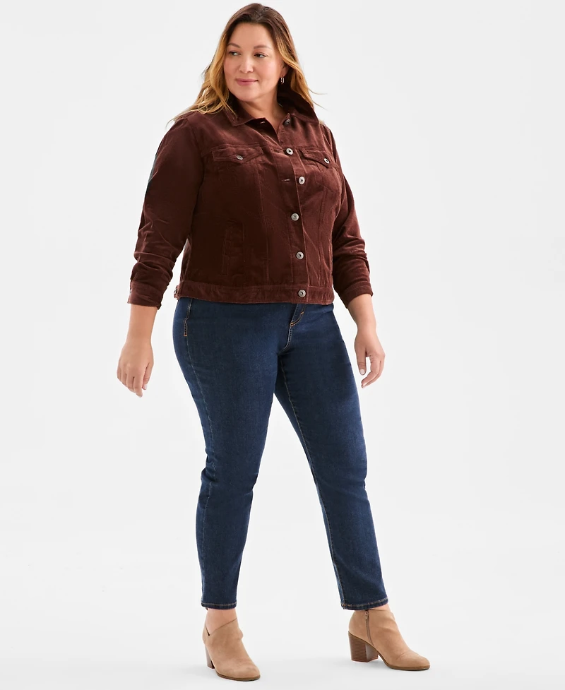 Style & Co Plus Corduroy Button-Front Jacket, Macy's Exclusive