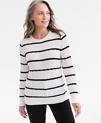 Style Co Womens Cotton Cable Knit Crewneck Sweater Pxs 4x Created For Macys