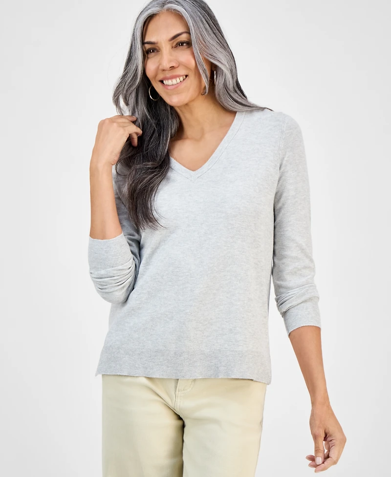 Style & Co Women's V-Neck Long-Sleeve Sweater, Created for Macy's