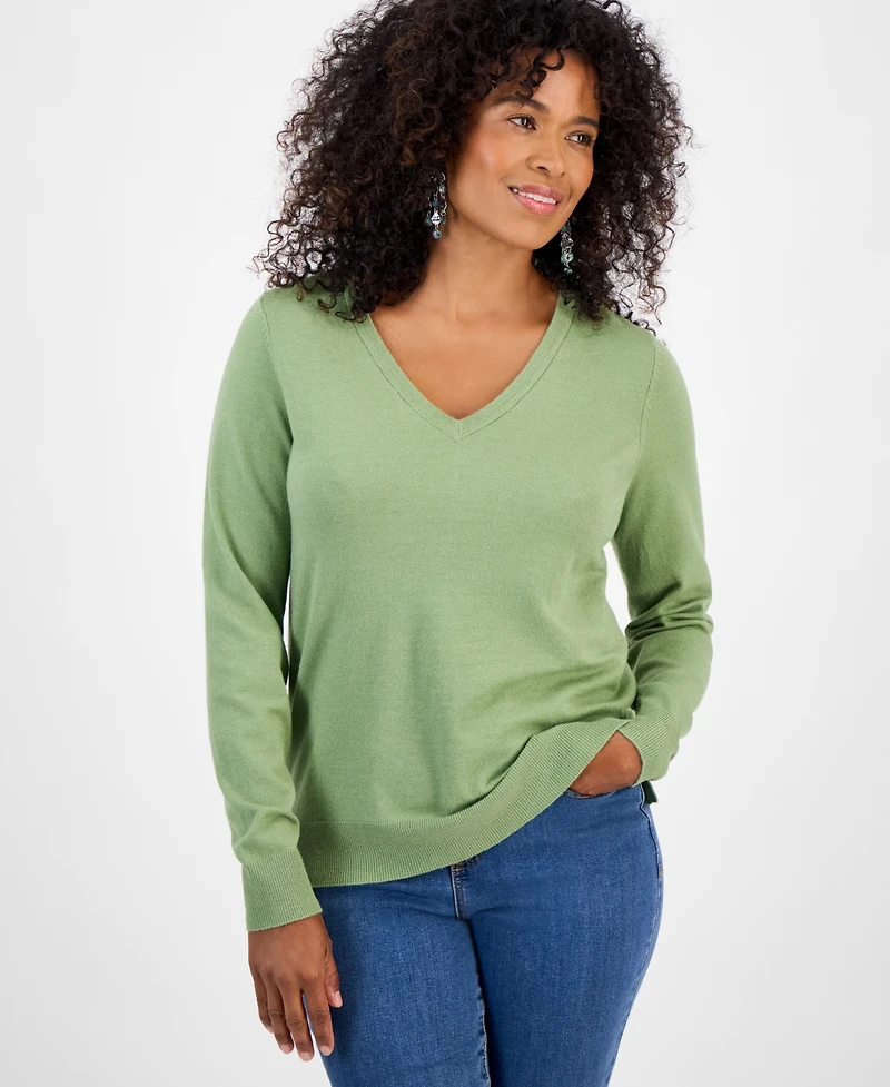 Style & Co Women's V-Neck Long-Sleeve Sweater, Created for Macy's