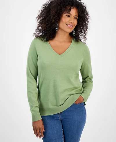 Style & Co Women's V-Neck Long-Sleeve Sweater, Created for Macy's