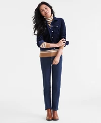 Style & Co Women's Striped Turtleneck Long-Sleeve Sweater, Macy's Exclusive