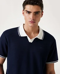 Guess Men's Weston Waffle-Knit Tipped Polo Shirt