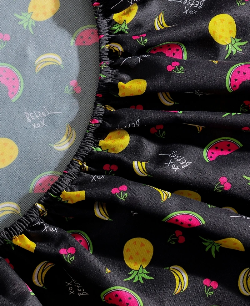 Betsey Johnson Silky Microfiber Printed 3-Pc. Sheet Set, Twin