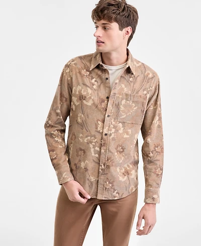 Sun + Stone Men's Woods Long-Sleeve Cotton Shirt, Macy's Exclusive