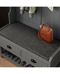 Homsee Grey countryside style multifunctional hall tree clothes hat rack