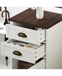 Homsee White multifunctional hall tree with mirror and hooks