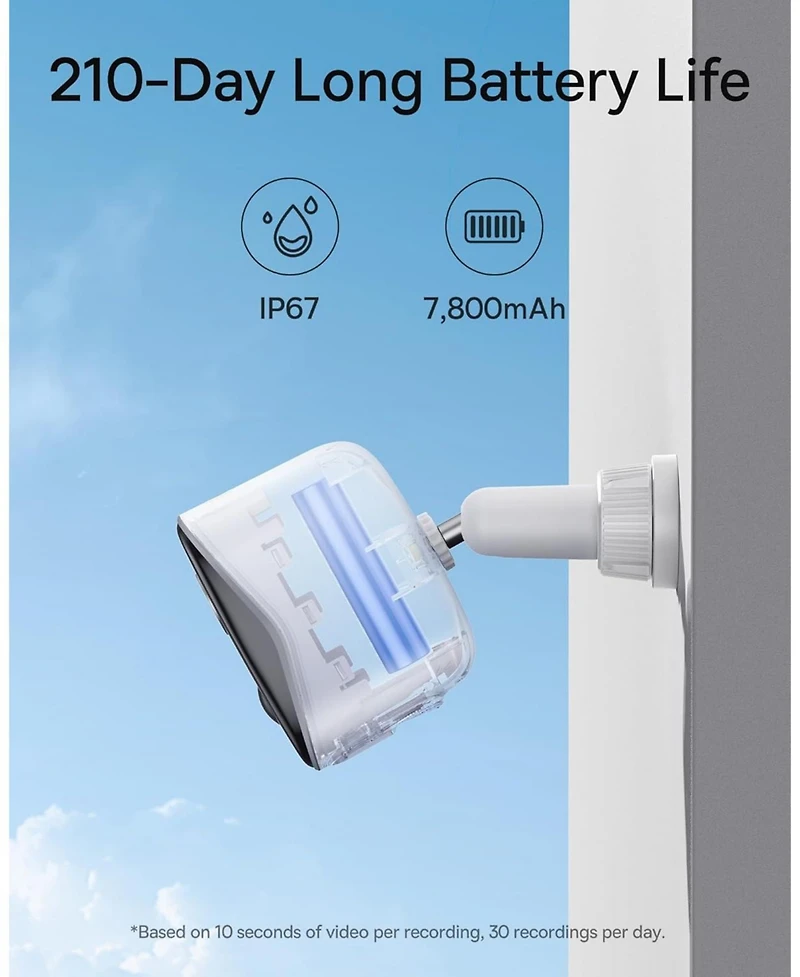 Baseus Wireless Cameras for Home Security, N1 2-Cam Kit with True 2K Clarity, No Monthly Fee, 16TB Expandable Local Storage, 210-Day Battery Life, Spo