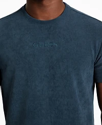 Guess Men's Regular-Fit Ribbed-Knit Embroidered Logo Graphic T-Shirt
